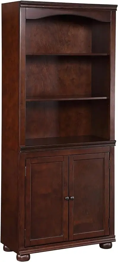 

24/7 Shop at Home Xanthe Transitional Wood 5 Shelves Bookcase with 2 Cabinet Doors for Living Room, Home Office, Bedroom