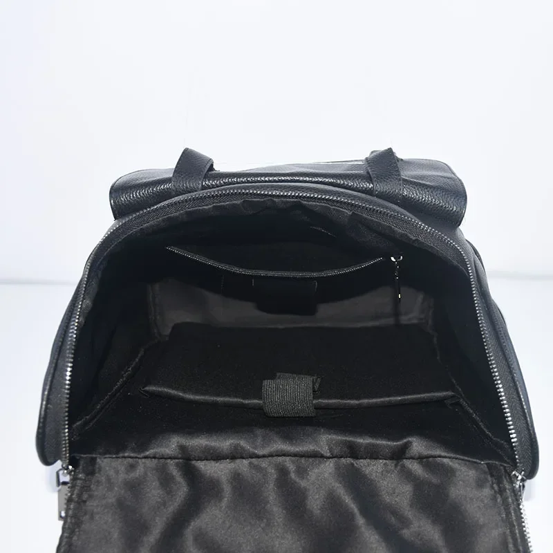 New Business Men Backpack First Layer Cowhide Men's Bag Genuine Leather Schoolbag Large 16 Inch Laptop Travel Backpack Designer