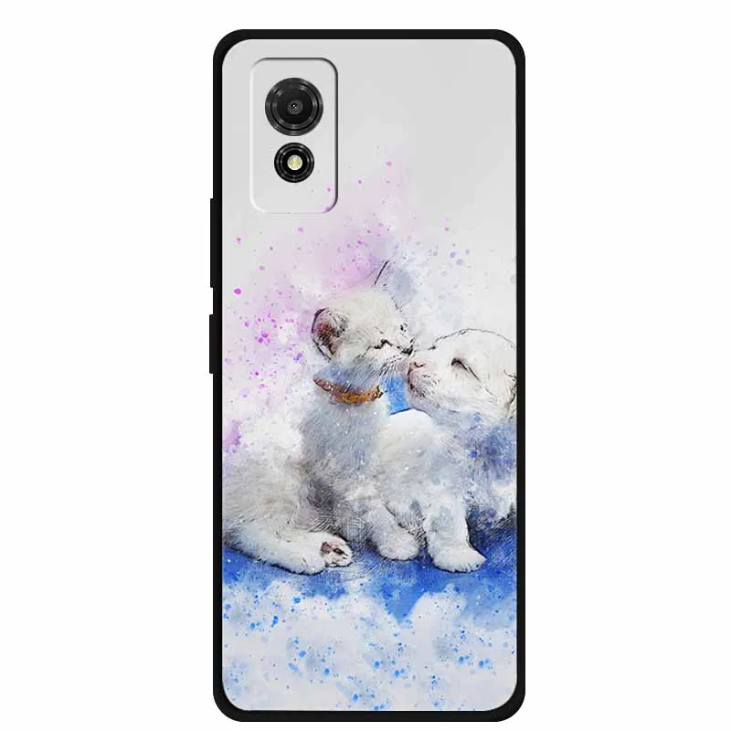 Artistic Cat Silicone Protective Phone Case - Stylish & Durable Bumper Protector