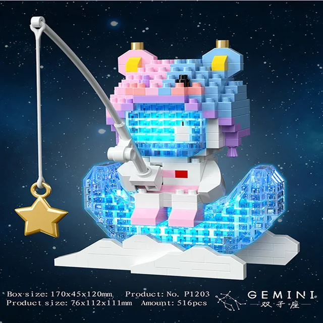 Twelve zodiac signs building block assembly children's toy micro particle series assembling building block toys 3