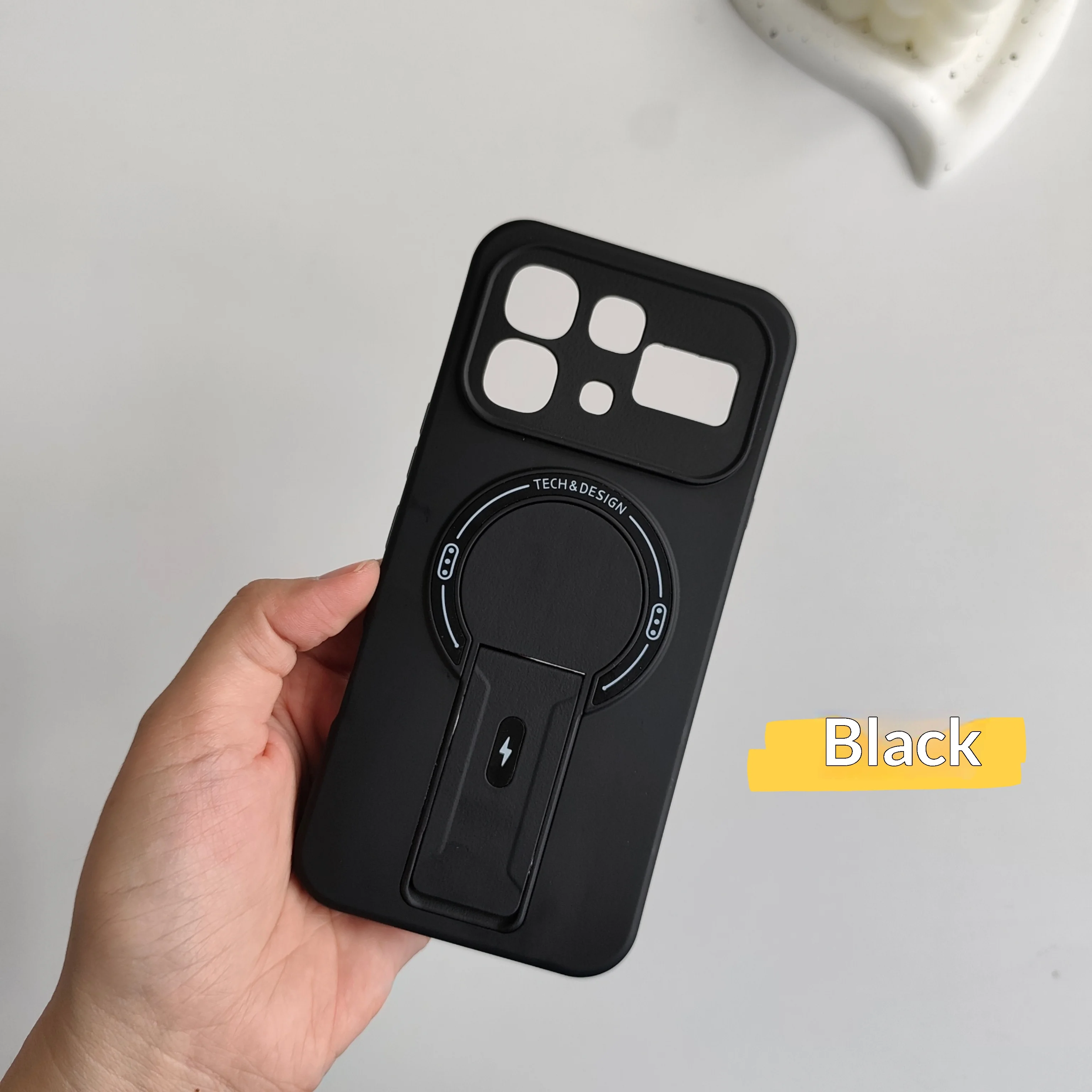 Magnetic Kickstand Shockproof Matte Phone Case with Bracket Holder