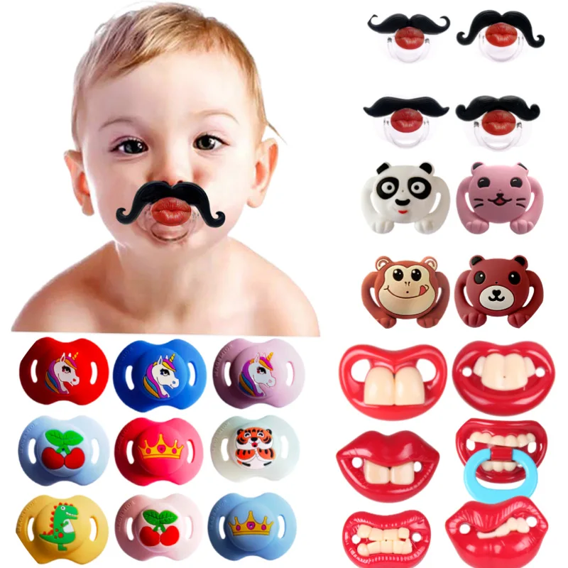 Silicone Funny Nipple Mustache Pacifier Baby Soother Toddler Sucking