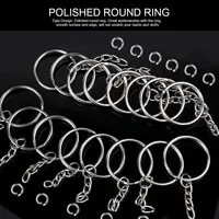20/100pcs Metal Blank Keyring Keychain Split Rings Keyfob Key Rings Lobster Clasp Key Chain Key Pendant Stainless Steel Rings 2