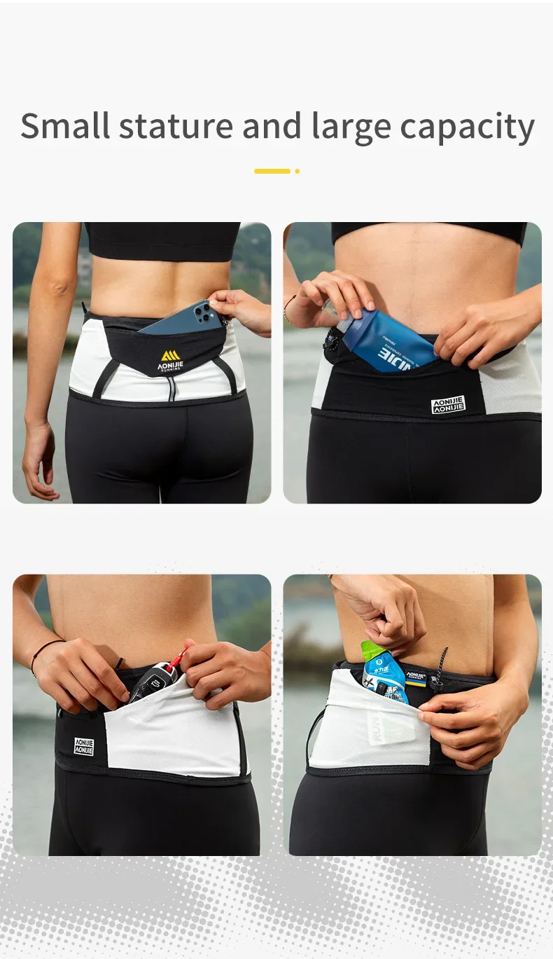 AONIJIE W8121 Elastic Sports Waist Bag Running Funny Pack Marathon Race Number Belt Pocket For Mountaineering 5