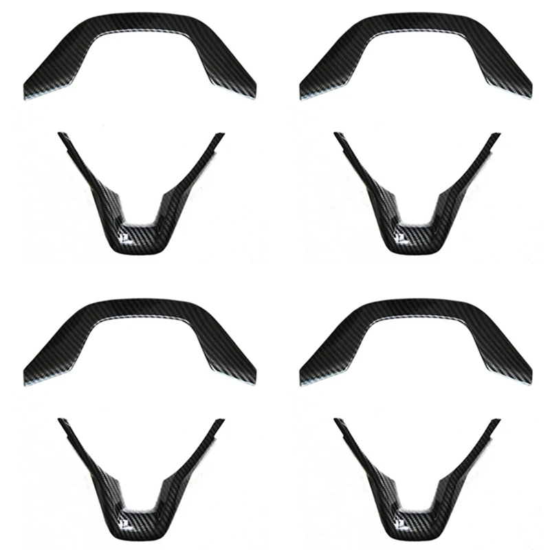 

8Pcs Black Auto Car Carbon Fiber Style Steering Wheel Frame Protector Cover Trim For HONDA ACCORD 2018 2019
