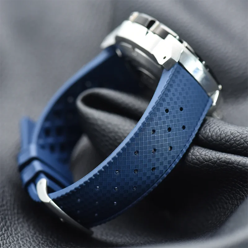 Classic Tropical Style FKM Watch Strap - Premium Replacement Watchband Bracelet Belt