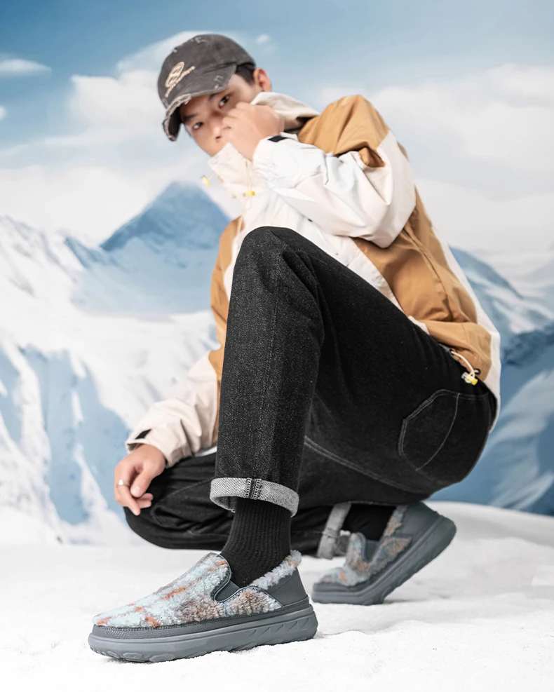 FUQIAO Neue Mann Bequeme Halbschuhe Casual Slip auf Schuhe Warme Plüsch Kaschmir Pelz Winter Wohnungen Männer Spaziergang Fahren Schuhe Mokassins – Detail 12