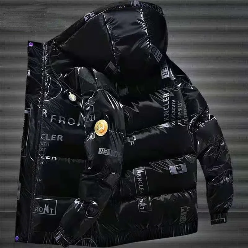 Autumn Winter Men’s Hooded Jacket Warm Cotton Coat Fleece Thickened Cotton Top Winter Down Cotton Clothes