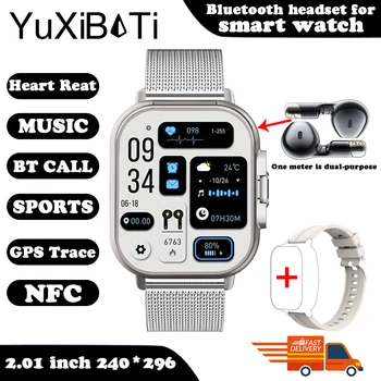 2024 Smart Watch 2 in 1 With Earphone Smartwatch Bluetooth Call Men Watch GPS Track Heart Rate Monitor Play Music SmartWatch 11