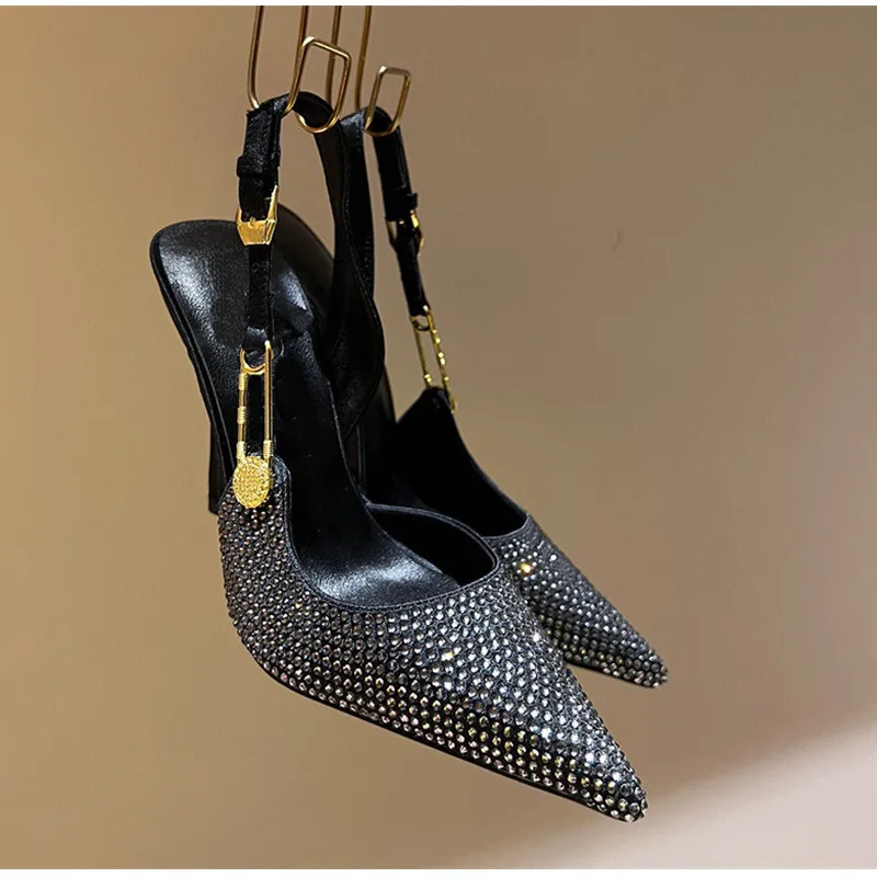 Rhinestone High Heels Sandals