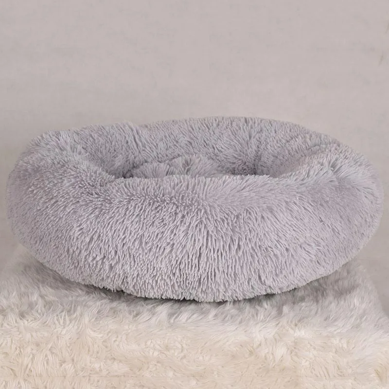 Shaggy Faux Fur Donut Cuddler Warm Plush Princess Cat House Kennel Dog Bed for Medium Dogs Machine Washable Water-Resistant | Дом и сад
