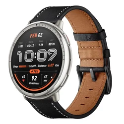 Premium Leather Smartwatch Strap - Timeless & Versatile Design - 22mm Cheetah Round (Black)