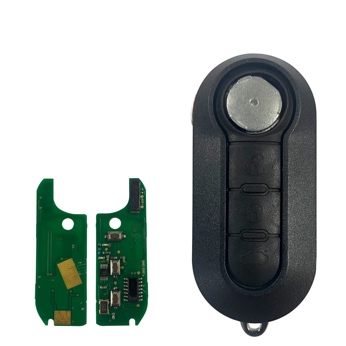 Okey Car Key 3 Buttons Flip Remote Key COMBO  for FIAT 500 Panda Punto Bravo Car Alarm Keyless Entry SIP22 Blade 433.92Mhz ID46