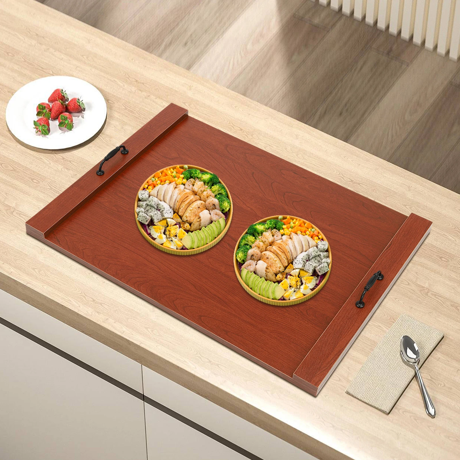 

Kitchen Stove Top Cover Space Saving Wood Kitchen Tabletop Tray Lightweight Compact Space Saving Transport Food And Drinks