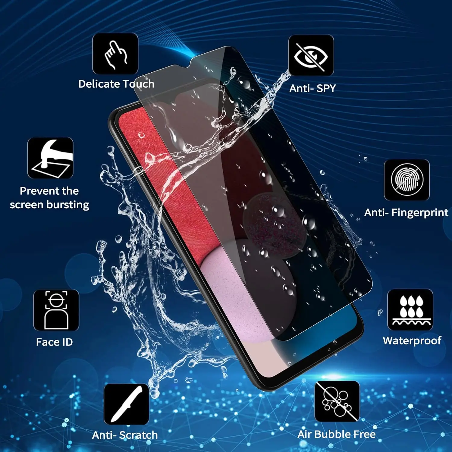 Anti-Spy Tempered Glass Screen Protector - Privacy Shield (2/4 Pack)