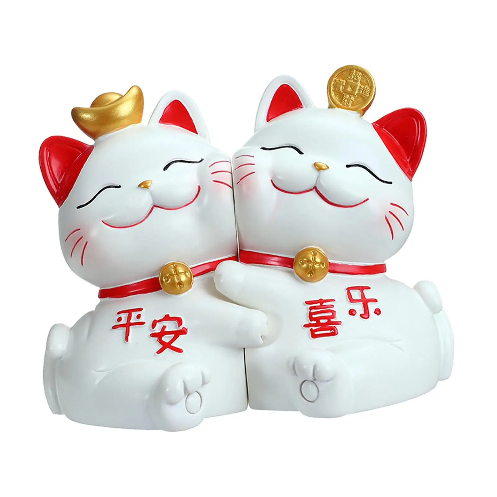 Book Ends Holiday Gifts Chinese Cat Statues for Living Room Desktop Home