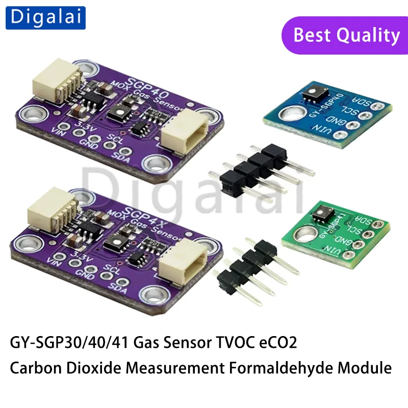 SGP30 SGP40 SGP41 Gassensor TVOC eCO2 Kohlendioxid-Messmodul Formaldehyd-Messmodul