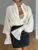 Casual Loose See-Through Shirts Women's Autumn Lapel Long Sleeve Patchwork Blouse Top Streetwear Female Solid Shirts Top