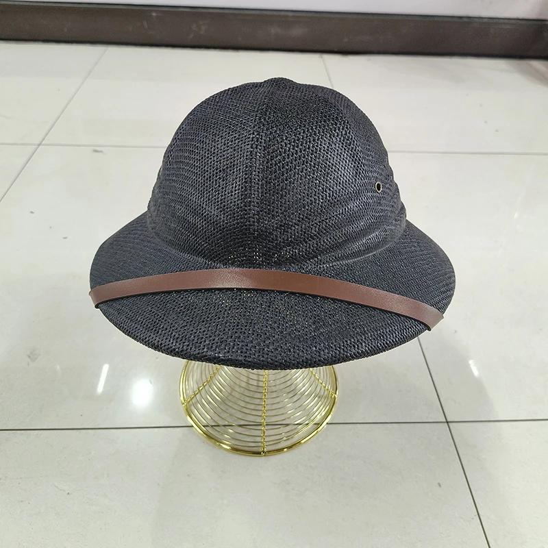 Saa6e889b5b404b23a6fd84dc17ffab87N New Straw Helmet Pith Fedora Hats for Babies, Kids, Women, Men Vietnam War Army Sun Hat Dad Boater Bucket Hats Safari Jungle Miners Cap Mallzona