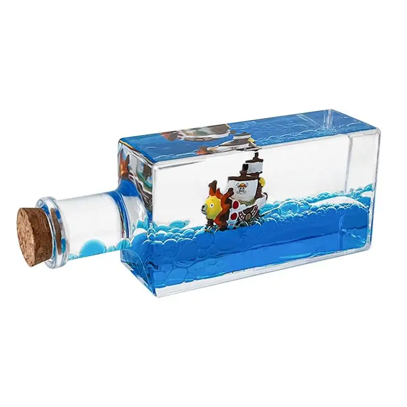 

Cruise Ship Fluid Drift Bottle Creative Desktop One Piece Floating Boat Sea Ornaments Hourglass Home Decoration Birthday Gifts