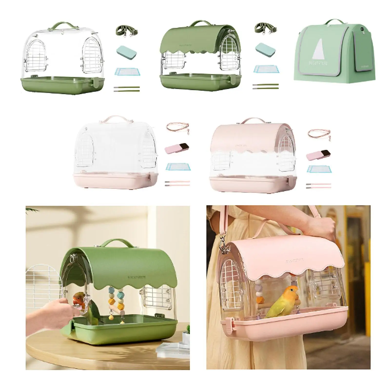 Bird Travel Cage, Bird Cage Bag with Shoulder Straps and Handle, Lightweight Bird Carrier Hamster Cage for Birds Bird Travel Cage, Bird Cage Bag with Shoulder Straps and Handle, Lightweight Bird Carrier Hamster Cage for Birds