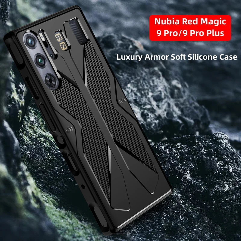 For ZTE Nubia Red Magic 9 Pro Plus Skin Feel Shockproof Leather Case Soft  Back Cover Funda For Magic 9 Pro Plus Protector чехол - AliExpress