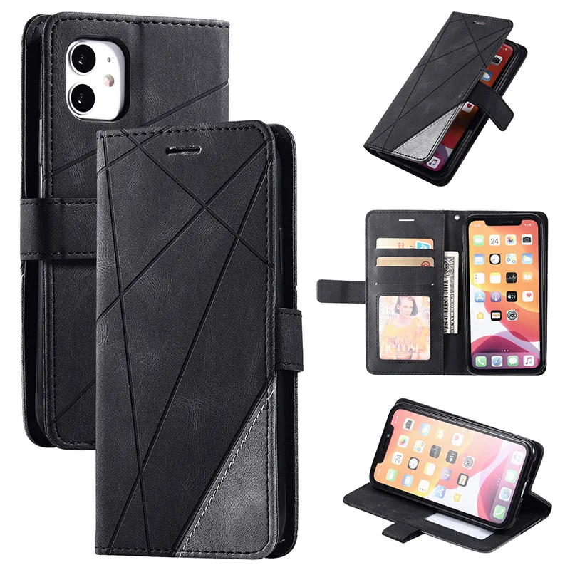 Luxurious Leather Wallet Case with Card Slot and Magnetic Flip Stand