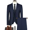 Men Suits Blazers 3 Pieces Wedding 2 Sets Business Elegant Luxury Vest Pants Full Coats 2023 Formal Jackets Korean 2