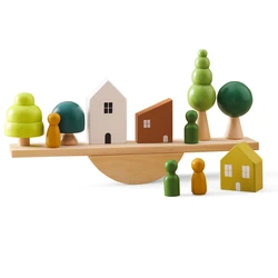 Montessori Wooden Forest Sensory Stacking Toys for Early Childhood Education (House 1)