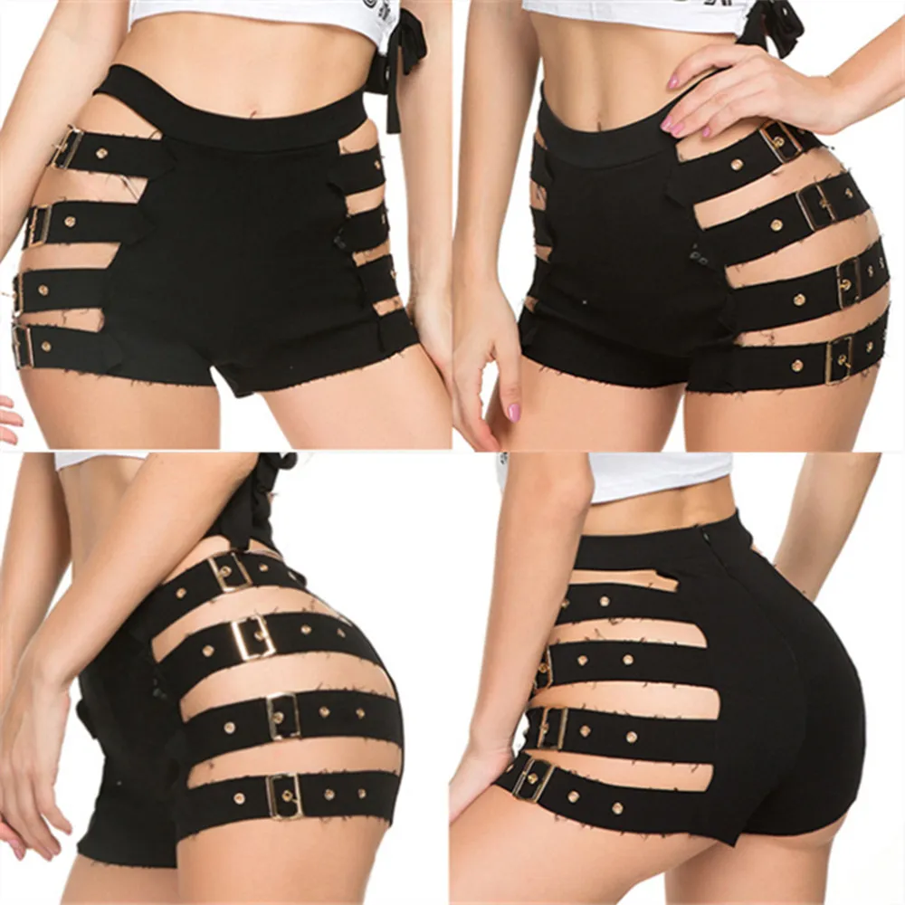 Women Sexy black Shorts Girl High waist Stretch Nightclub pole dance Hot  Shorts YF049-#839