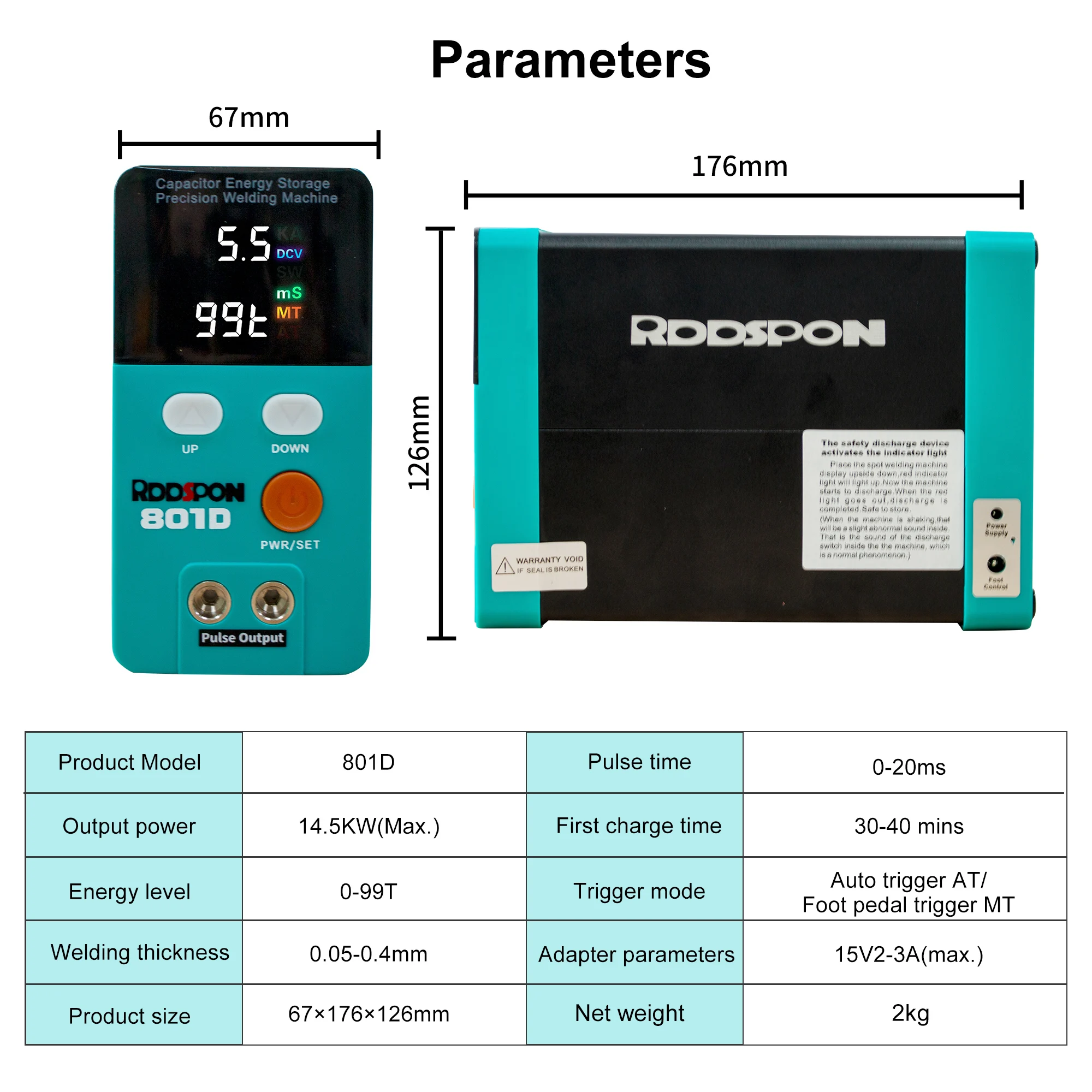 New 801D 801H Spot Welder Machine 3500A Pulse Current Spot Welding Machines for Lithium Iron Phosphate Battery Welding Tools 6