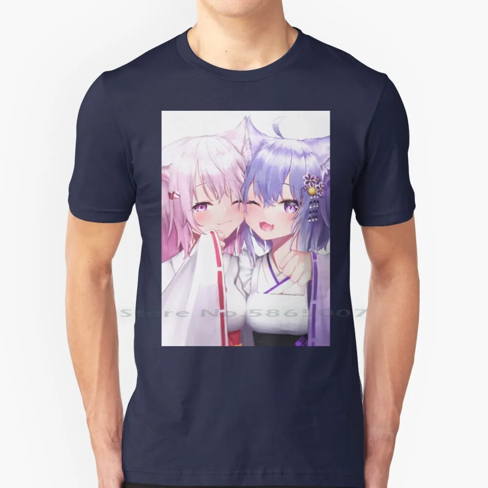 Nekomata Okayu & Yuika Shina T Shirt 100% Cotone Okayu Maid Outfit Neko Mata Mogu Holovive Big Size 6Xl Tee Gift Fashion