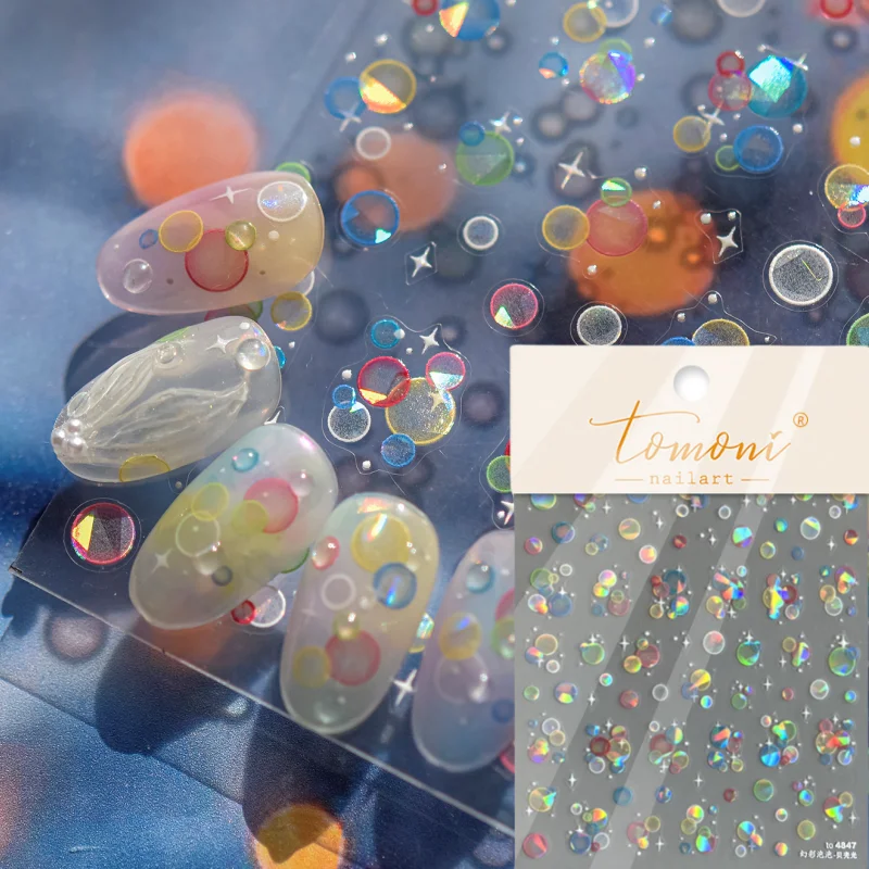 Tomoni Crystal Drum Nail Art Stickers Magic Castle Nail Art Supplies Decals French Photo Frame Diamond Manicure Accessories nail stickers nail art tools nail art decoration nail decals