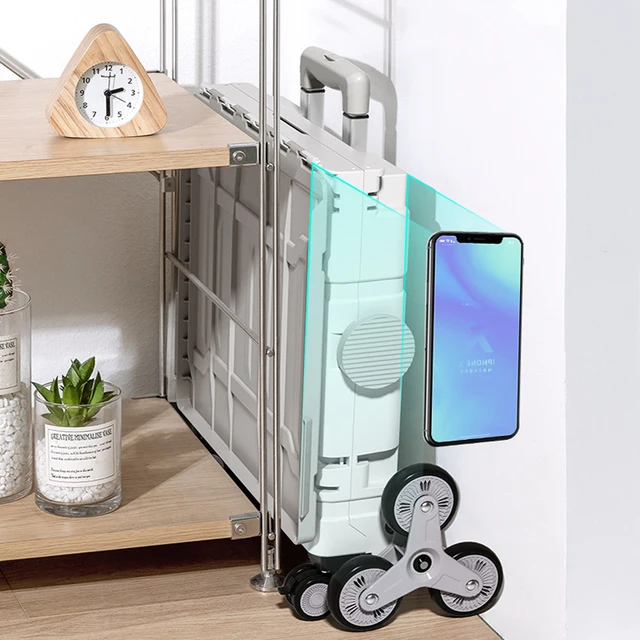 Új Frissítés Hordozható Hajtogató Bevásárlókosár Háztartás 75L Kemping Piknik Kocsi 8 Kerekek Hegymászó Kosár - Image 3