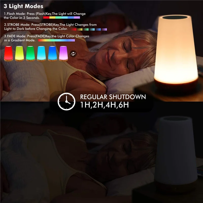 led night light 13 Color Changing Night Light RGB Remote Control Touch Dimmable Lamp Portable Table Bedside Lamps USB Rechargeable Night Lamp wall night light