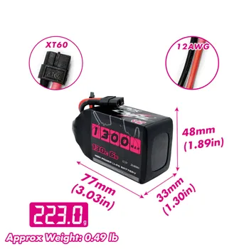 2PCS CNHL 6S 22.2V Lipo Battery 1300mah 1500mah 130C 150C with XT60 Plug For Quadcopter Drone Airplane RC FPV Helicopter Hobby 2