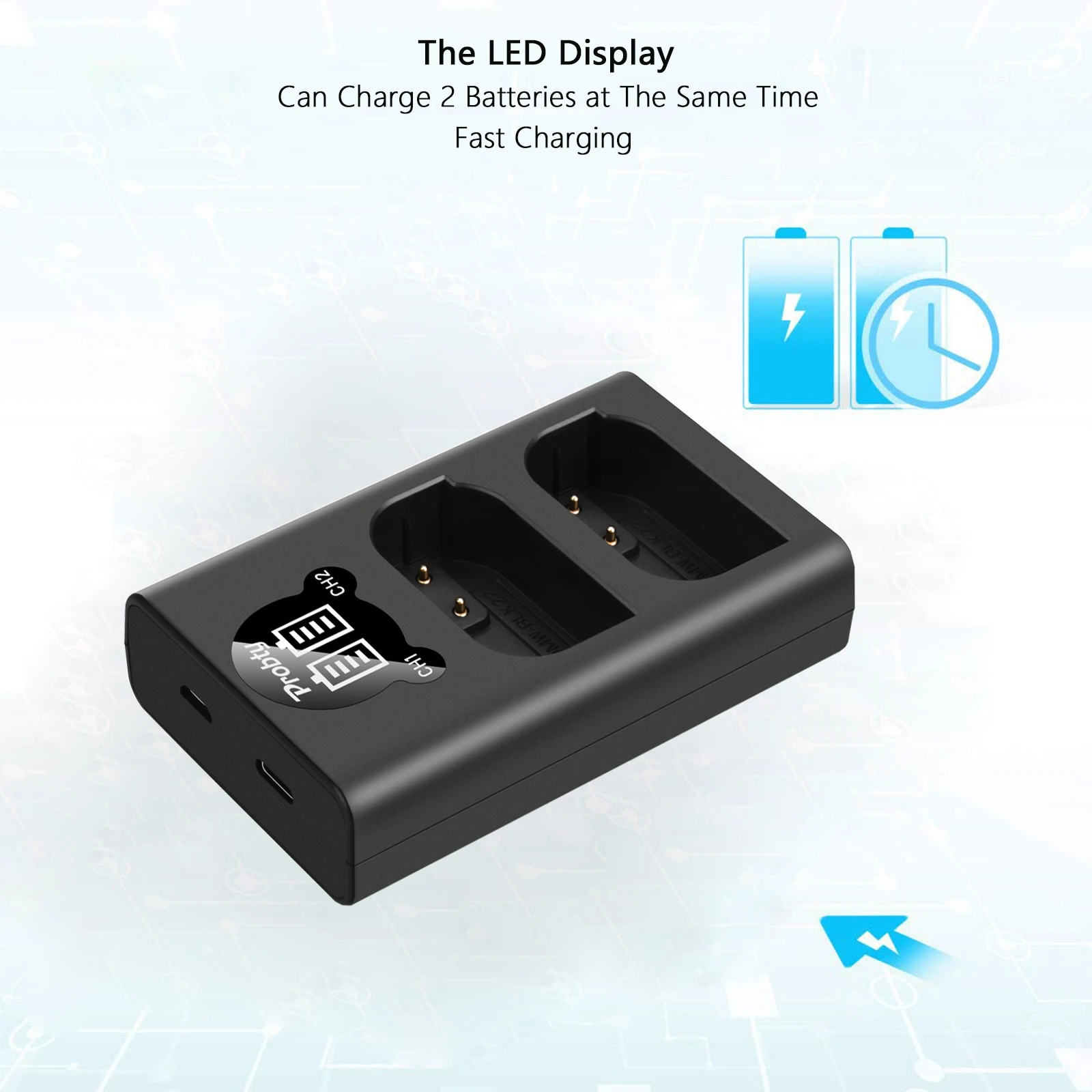 Baxxtar 2X Batterie DMW-BLK22 2600mAh - Compatible Panasonic Lumix S5, GH6, G9
