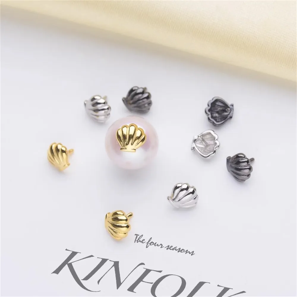 

DIY Pearl Accessories S925 Pure Silver Empty Toa Piao Series T-shaped Plug Shell Baroque Torch Small Accessories Z018