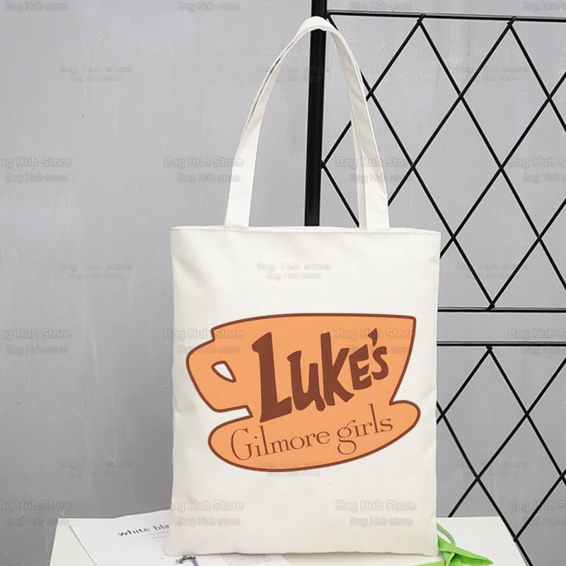 Gilmore-Bolso de lona con estampado Simple para niรฑa, bolsa de compras con diseรฑo de Luke\'s Diner, cafรฉ, informal, Pacakge