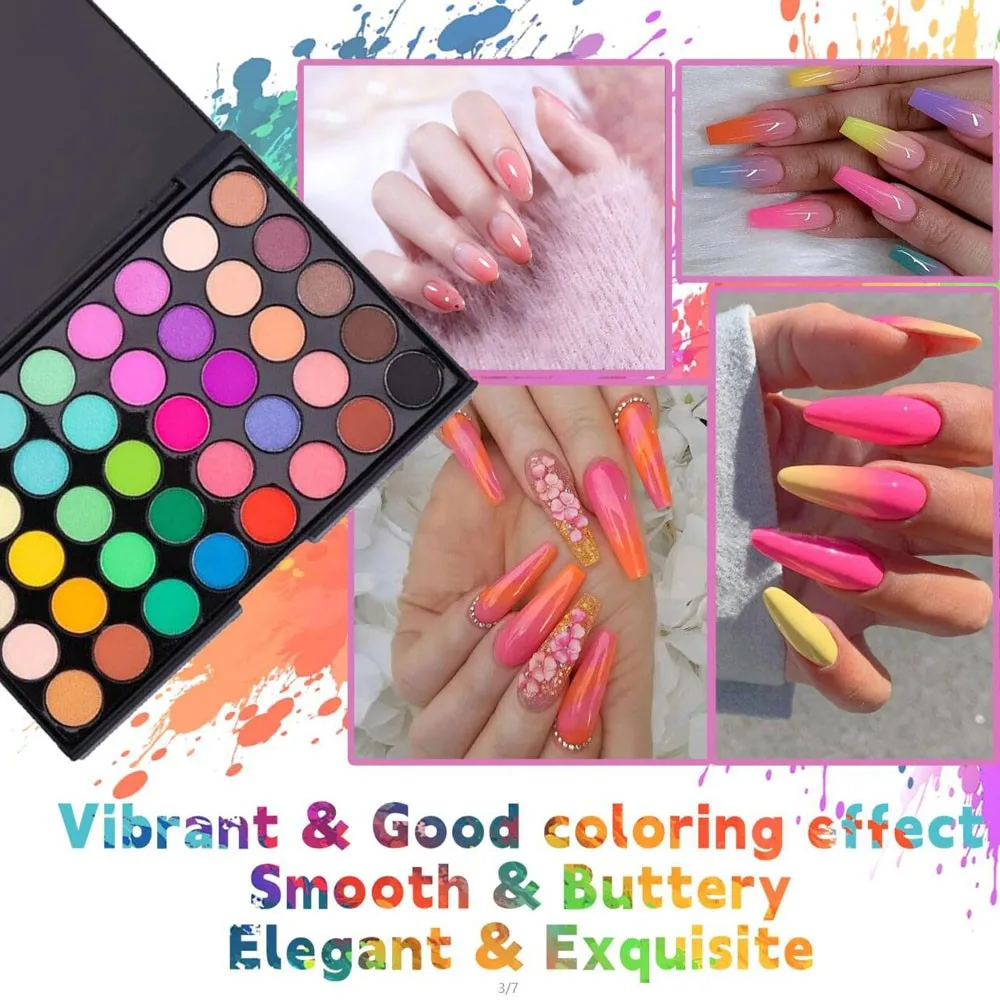 40colors Solid Rubbing Powder Palette Set Stunning Gradient Smudge Patting Nail Pigment French Ombre Nail Dust Diy Decoration #5