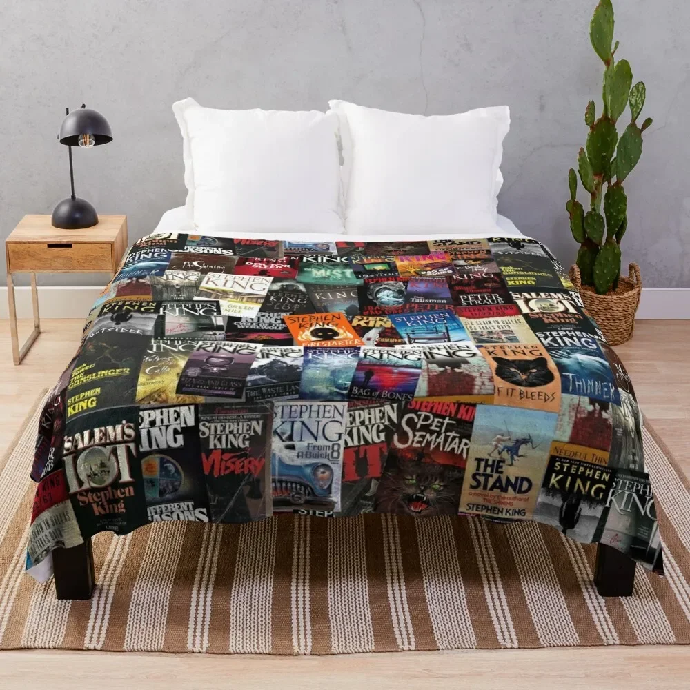 Stephen King Book Covers, Horror Bookworm Throw Coperta Furry Bed Coperte Alla Moda E Plaid Coperte
