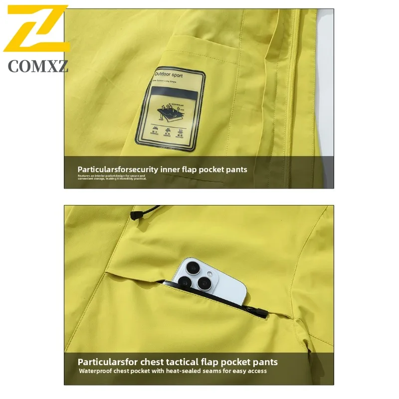 COMXZ Outdoor Mountaineering Casual Mens Jacket Cold Resistant Coat Street Style Comfortable Lightweight Autumn Winter Outerwear