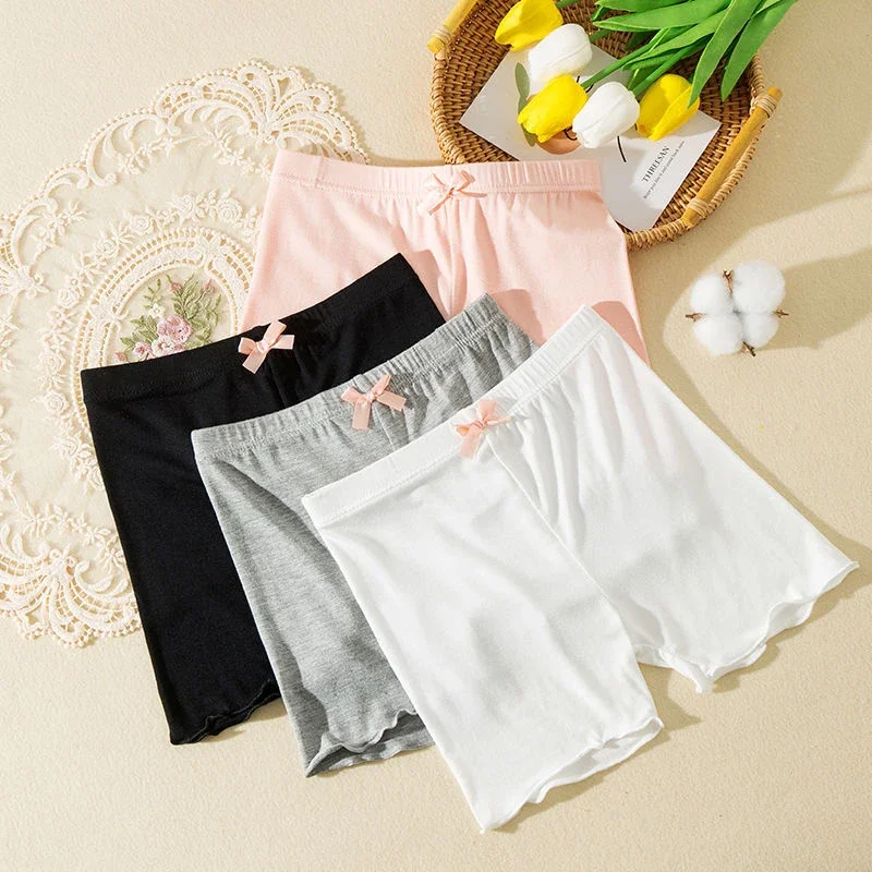 여아용 언더팬츠 신축성 안전 팬티, 3-12 세 여아용 짧은 브리프, 코튼 언더팬츠, 3 개, 5 개, 여름