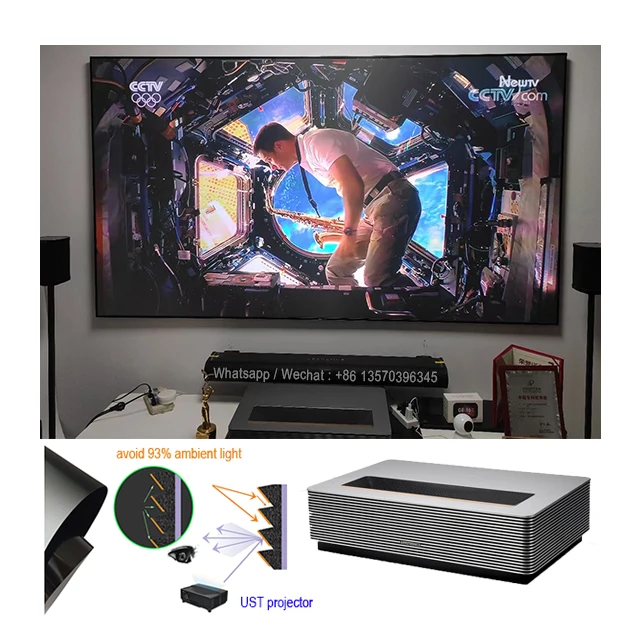 

Newest XY Screens Biggest ALR Projector Screen 135 150 200inch PET Crystal ALR UST Projection Screen
