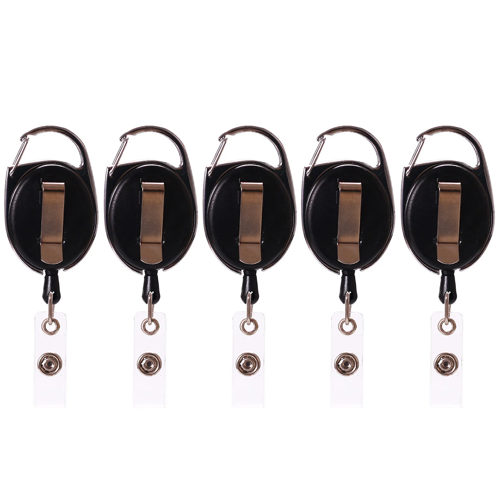 

Retractable ID Badge Holders Clips Oval Easy-open Buckle Frosted Retractable Buckle for Office Work Nurse
