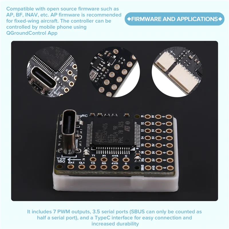 N75R-Advanced F4wing 미니 MK1 비행 컨트롤러 세트 (STM32F405 및 40A 미니 ESC 포함) 마이크로 고정익 항공기용 - AP/BF/INAV 읽기