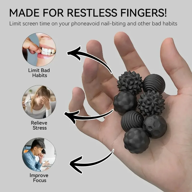 Magnetic Sensory Fidget Balls - Silicone Anxiety Relief Toys for Kids&Adults with Autism,Stress Reduction and Calming Focus Tool