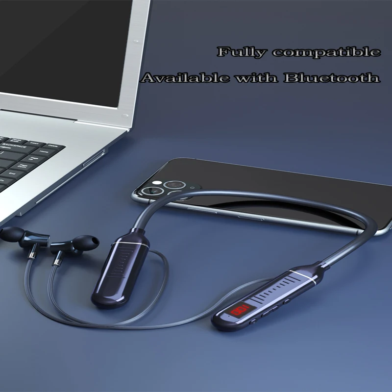 Wireless Headset Yltra Long Standby Neck Hook Earphones Bluetooth 5.2 Memory Neck Hook Sports Earphones Music Game Headphones_voghion.com