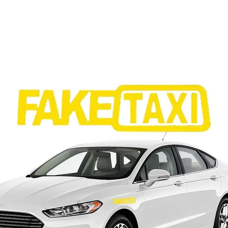 Falso Taxi Car Sticker Auto Falso Taxi Logo Sticker Facile Da Pulire E Applicare Decalcomania Decorativa Per Veicoli Moto Pareti