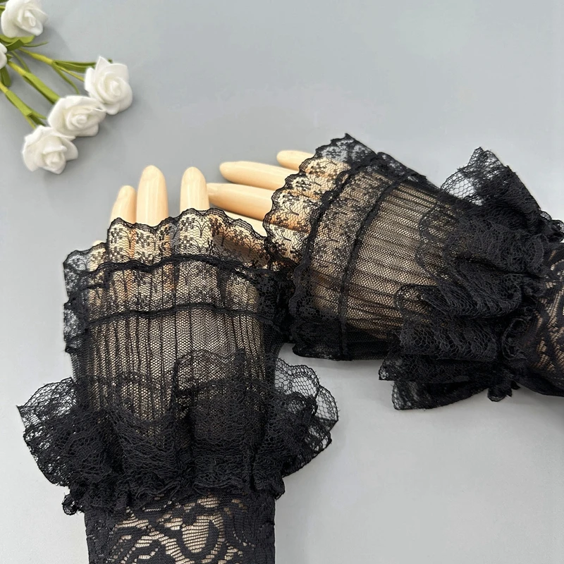 

manicure photo props Fake Flared Sleeves nail polish hand holding shooting background Double Layer False Cuffs ornament